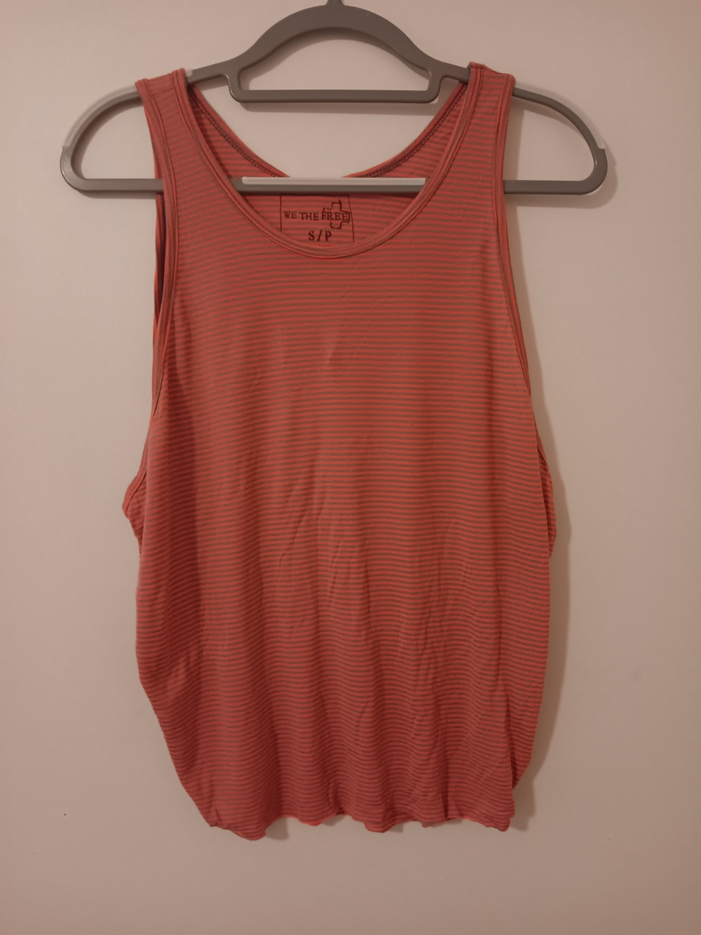 Free People We The Free Gray Hot Pink Stripe Sleeveless Tank Top NWT Small - Picture 2 of 6